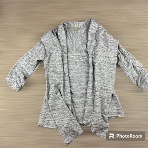Athleta Gray Open Cardigan 3/4 Length Sleeves Pockets